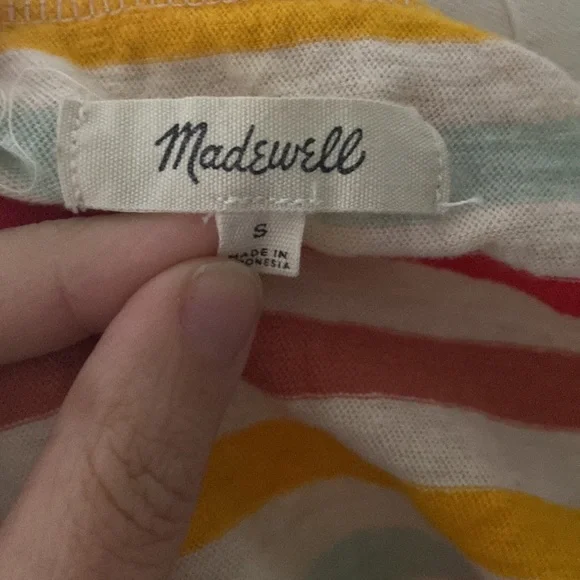 ❌SOLD❌ Madewell Lo-Fi Shrunken Tee in Lennie Stripe Sz S - Picture 5 of 5